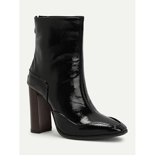 elegante braune Lederstiefeletten mit hohem Absatz für Damen, perfekt fürs Büro und legere Ausflüge