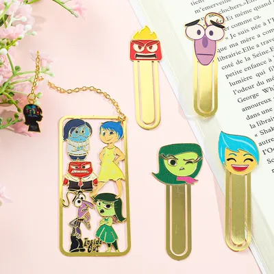 Anime Cartoon Inside Out Bookmarks Disney Metal Paperclip Bookmarks Fan Collection Student