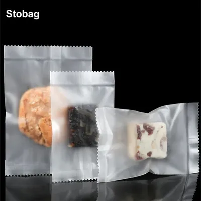 StoBag 500pcs Wholesale Frosted Cookies Packaging Bags Hot Sealed Baking Plastic Biscuit Gift DIY
