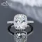 IOGOU Luxury 4ct Moissanite Halo Engagement Ring With GRA Cushion Cut Diamond Wedding Rings 925