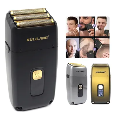 KULILANG R11(F) Professional Beard Trimmer for Men Reciprocating 3-Blade Shave System Hair Clippers