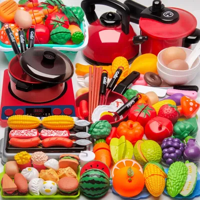 Children's Kitchen Toy Set Simulated Kitchen Cutting Music Simulated Fruit Cutting Cooking Toy