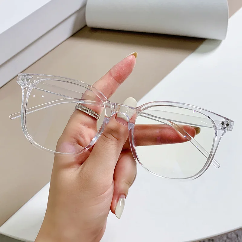 Transparente Computer Brille Rahmen Frauen Männer Anti Blau Licht platz Brillen Blockieren Gläser Optische Spektakel Brillen Image