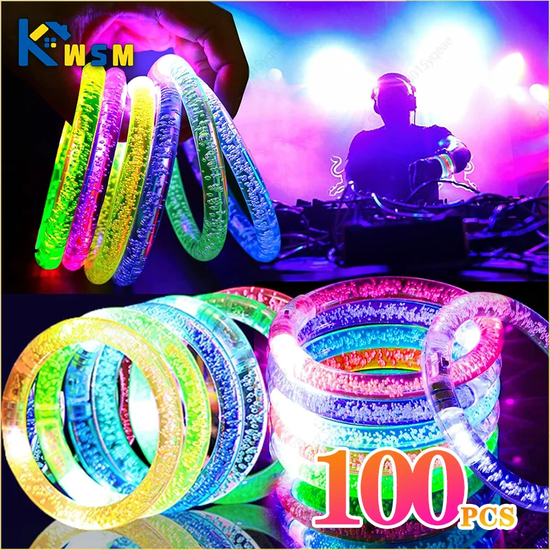 1-100PCS Halloween LED Acryl Glow Armband Konzert Unterstützung Fluoreszierende Armband Urlaub Party Armbänder Urlaub Dekoration Image