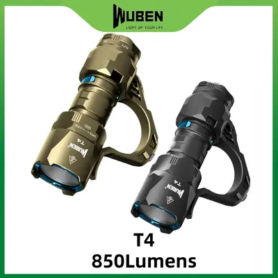 WUBEN T4 Tactical Flashlight Rechargeable for EDC, Small Flashlight Powerful 401M Long Throw, Pocket Flashlight