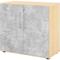 bümö Aktenschrank abschließbar, Büroschrank Holz 80cm breit in Ahorn/Beton - abschließbarer Schrank mit Aktenregal für's Büro & Arbeitszimmer, Büro