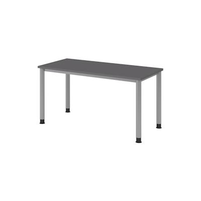 bümö Schreibtisch "H-Serie" höhenverstellbar, Tischplatte 140 x 67,2 cm in graphit, Gestell in silber Image