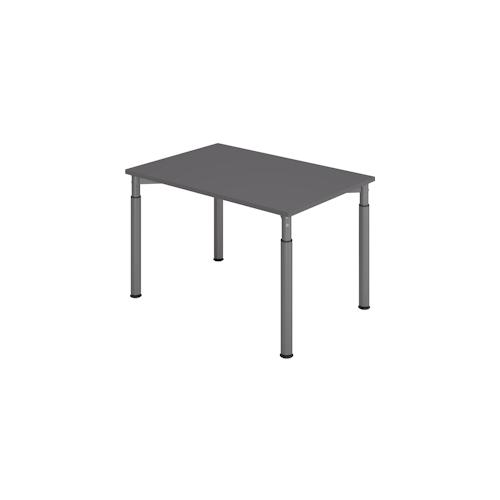 bümö höhenverstellbarer Schreibtisch 120x80 cm in graphit, Gestell graphit - PC Tisch höhenverstellbar & klein, höhenverstellbarer Tisch Büro,