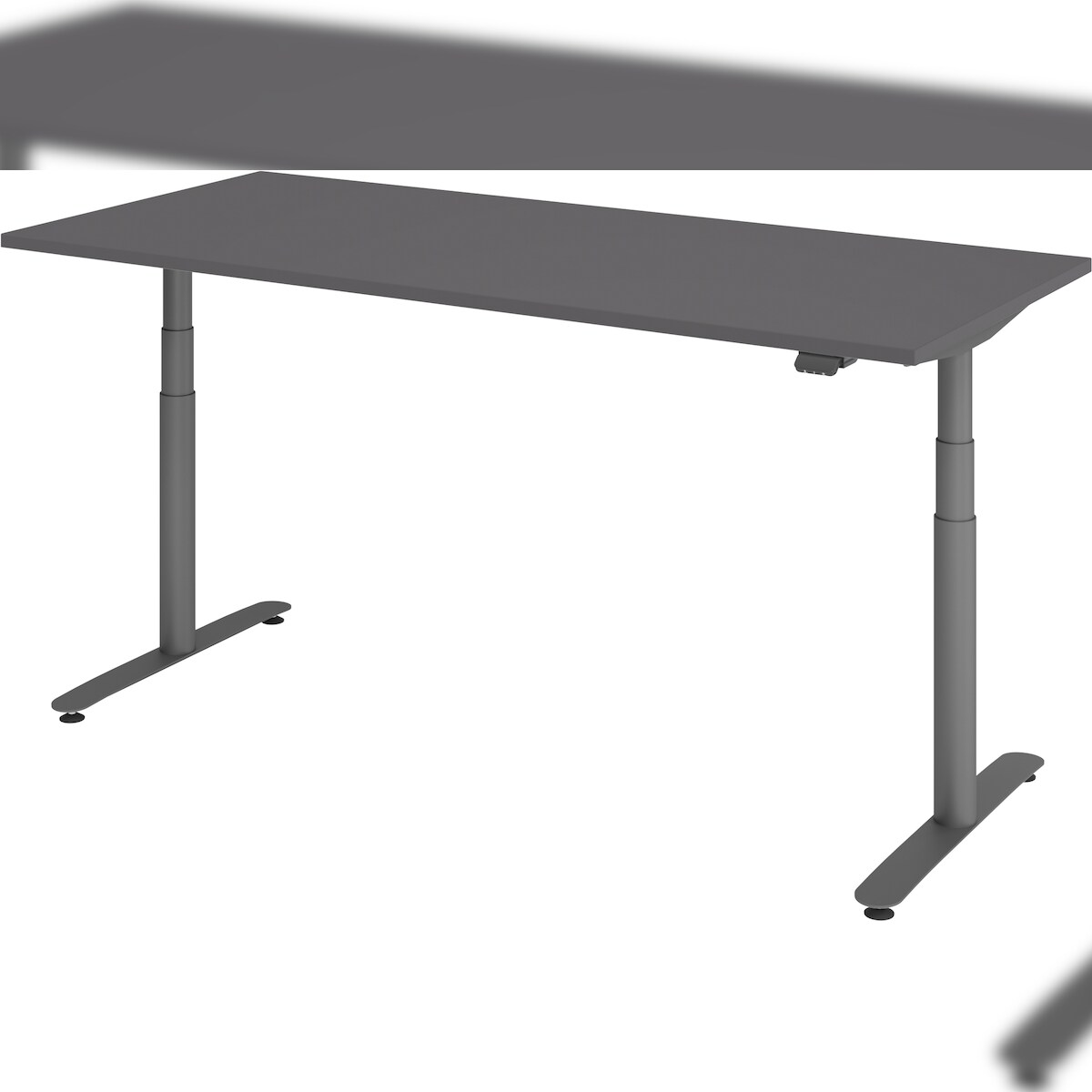 bümö Schreibtisch elektrisch Bluetooth & App XDLR Rechteck: 180 x 80 cm - Graphit Graphit Image