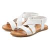 Sandale LASCANA "Sommerschuh", Damen, Gr. 37, weiß, Obermaterial: 100% Rindsleder. Decksohle: 100% Rindsleder. Laufsohle: 100% Synthetik, unifarben, casual, Schuhe, aus Leder mit raffinierten Riemchen, Sandalette, Sommerschuh