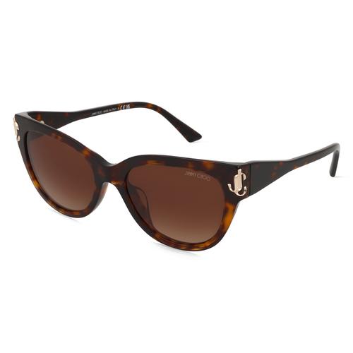 Jimmy Choo 0JC5018U Damen-Sonnenbrille Vollrand Cateye Acetat-Gestell, braun