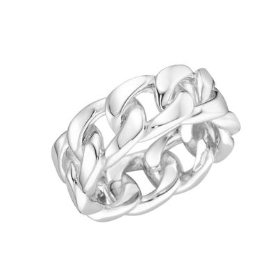 Silberring "Panzerketten-Design, Silber 925" Gr. 58, silber, GIORGIO MARTELLO MILANO, Fingerringe, Damen, 58, Silber 925 (Sterlingsilber) Image