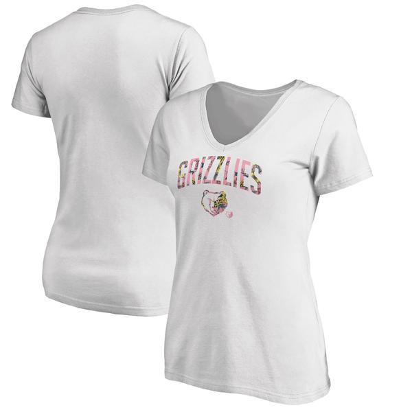 womens-white-memphis-grizzlies-floral-arch-v-neck-t-shirt/