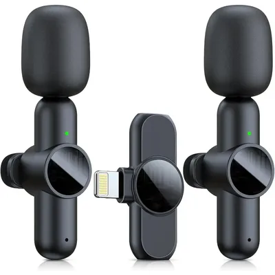 Wireless Lavalier Microphone for iPhone iPad Professional Mini Microphone Plug-Play on Lapel Mic for