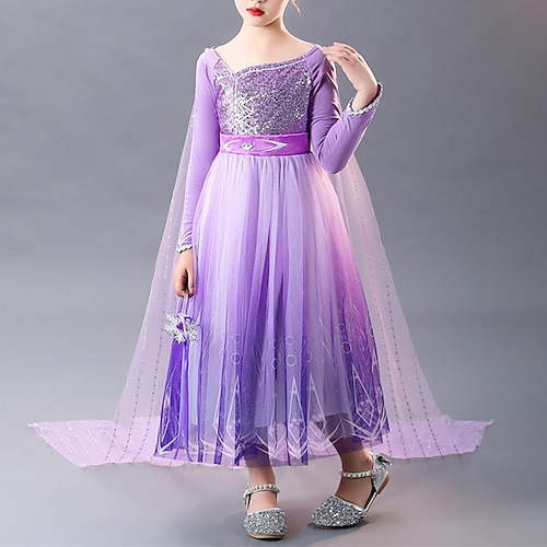 Buchwoche 2026 Mädchen 3D-Partykleid in Unifarbe, langärmelig, Sommer, Frühling, Aufführung, Party, Geburtstag, Prinzessin, wunderschön, süß, Kinder 4-12 Jahre, Partykleid, Swingkleid, Tüllkleid, Midikleid, normale Passform Image