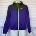 Nike Jackets & Coats | Nike Therma-Fit Men's Purple - Black Track Jacket With Neon Green Stripes. Sz M | Color: Gray/Purple | Size: M