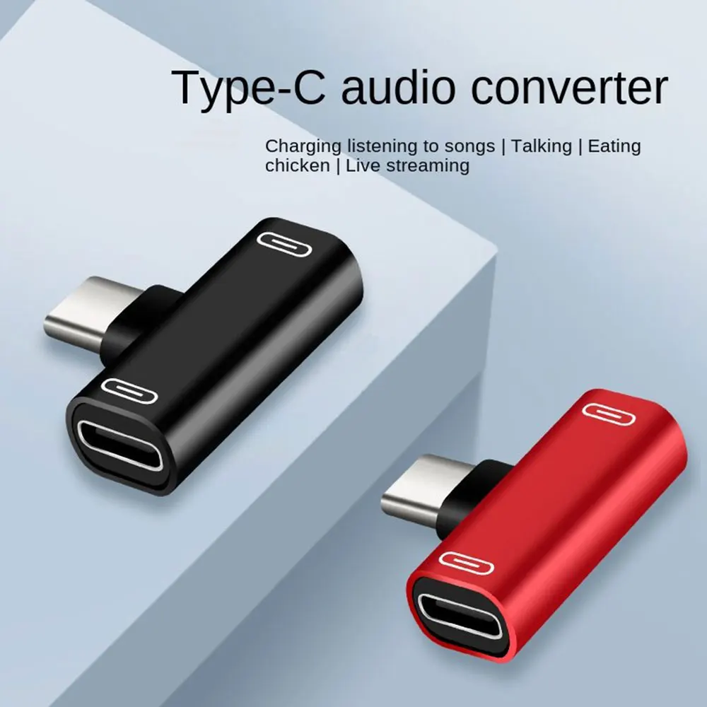 1 pz 2 in 1 USB C splitter tipo C maschio a doppio tipo C femmina adattatore per caricabatterie per cuffie convertitore splitter