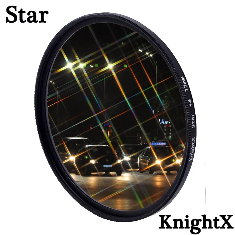 KnightX Effects Star Filter Line 52 mm 55 mm 58 mm 67 mm 77 mm Kameraobjektivfilter für Canon Eos Sony Nikon Fotofotografie Image