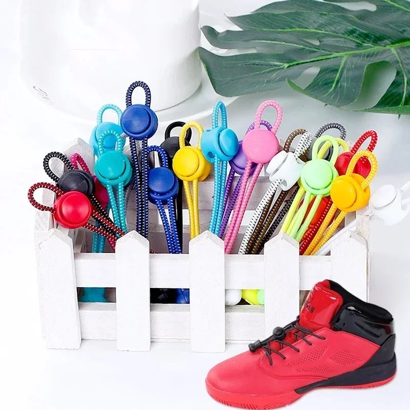 1 Paar 22 Farben elastische Schnürsenkel runde Verriegelung keine Krawatte Schnürsenkel Kinder Erwachsene schnelle faule Schnürsenkel Gummi Sneakers Schnürsenkel T1 Image