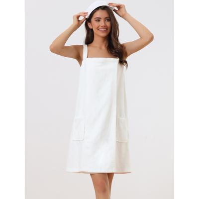 Womens Towel Wrap Bathrobe Spa Towels Robe with Adjustable Closure for Gym Shower