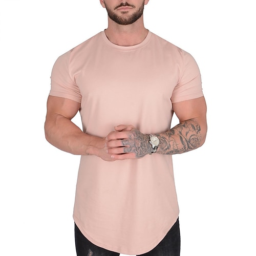 Herren Einfarbig Lauf-T-Shirt Kurzarm T-Shirt Lässig Athleisure Sommer Schnelltrocknend Weich Atmungsaktiv Fitnesstraining Gehen Joggen Sportbekleidung Sportkleidung Blau Schwarz Weiß Image