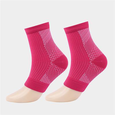 Compression Leg Sleeves 1 Pair Basic Women's Tube Socks Breathable Sweat wicking Comfortable Gym Workout Basketball Running Jogging Cycling Sports Solid Colored Nylon Black White Fuchsia