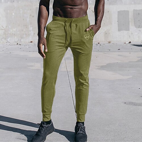 Herren Jogginghosen Sporthose Fitnesshose Kordelzug Tasche Elastischer Bund Hosen Innen Outdoor Sport Outdoor Sommer Weich Atmungsaktiv Training Gehen Joggen Figurbetonter Schnitt Sportbekleidung Image