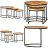 Tables gigognes 3 pcs Bois d'acacia massif - table gigogne - tables gigognes - Home & Living - Brun