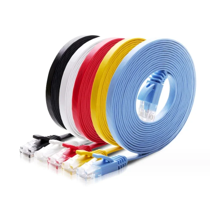 0,2 m 0,5 m 1 m 2 M 3 m 5 m 10 m 15 m 20 m 30 m cavo CAT6 piatto UTP cavo di rete Ethernet RJ45 Patch cavo LAN nero bianco