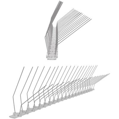 Pestsystems - 5 Meter (10 x 0,5m) Taubenspikes Dachrinne 2-reihig auf Polycarbonat - hochwertige