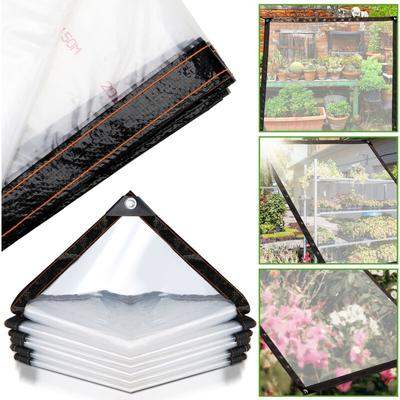 Swanew - Transparente Plane mit Ösen, wasserdichte Outdoor-Schutzplane für Gewächshaus Gartenmöbel Image