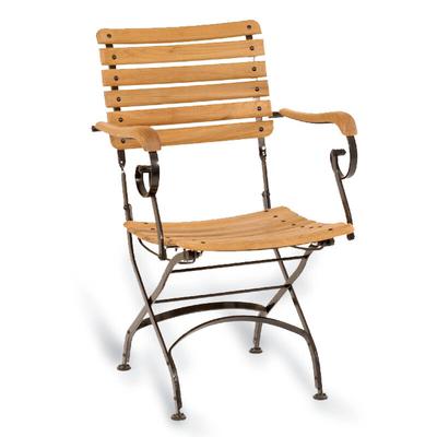 Klappsessel Oxford Teakholz und Eisen schwarz Gartenstuhl klappbar - Sonnenpartner Image