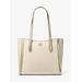 Leida Large Metallic Signature Logo Tote Bag