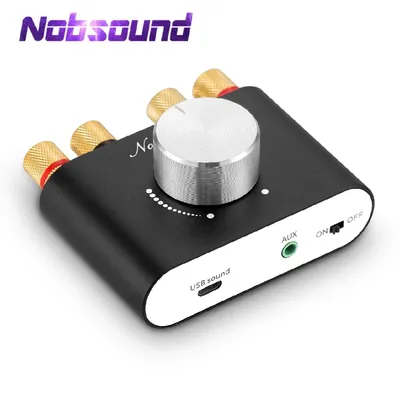 Nobsound Mini Bluetooth 5.0 TPA3116 Digital Amplifier Hifi Stereo Audio Receiver Power Amp 50W+50W