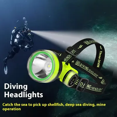 Portable Rechargeable Diving Headlight 350m Underwater Submersible Waterproof Super Bright LED Diver