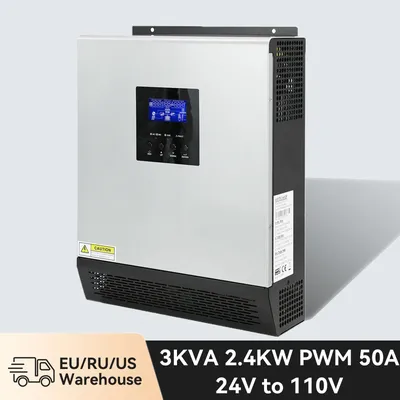 PWM Solar Inverter 24V 2400W 3KVA 110V 50A Pure Sine Wave Inverter Off Grid