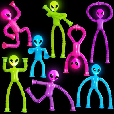 4pcs luminous and versatile suction cups, stretching toys, decompression and interaction, new and unique puzzle telescopic tubes