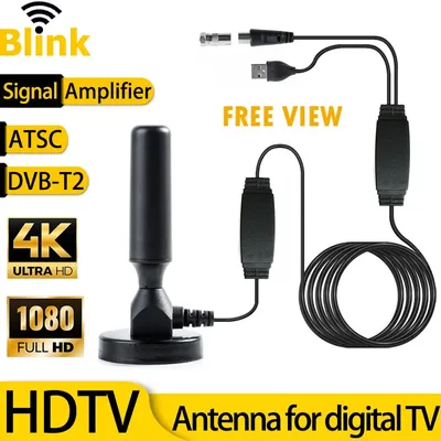 Indoor Digital HDTV Antenna Amplifier 4K HD Signal Booster Free Channels DVBT2 ATSC Long Range
