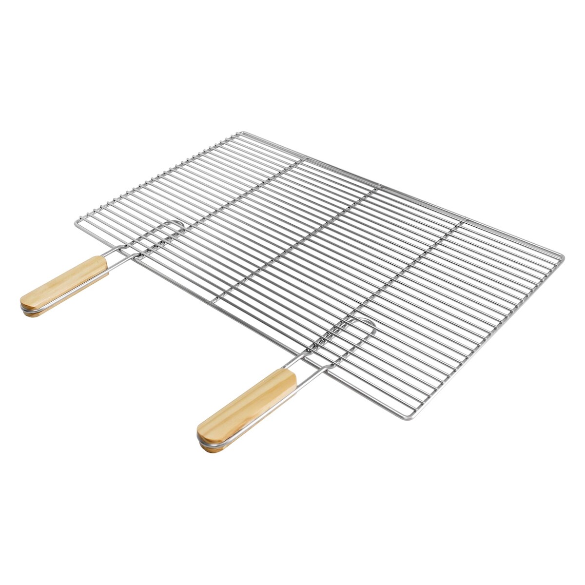 ECD Germany Grillrost Edelstahl 67x40 cm – Rechteckig, abnehmbarer Holzgriff, rostfrei & robust, Edelstahl-Grillrost für Grillkamin, Gasgrill, Image