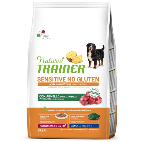 2x3kg Natural Trainer Sensitive No Gluten Adult Medium/Maxi mit Lamm Hundefutter trocken