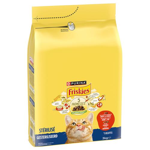 3kg PURINA Friskies Sterilized Katze mit Rind, Huhn und Gemüse Trockenfutter für Katzen