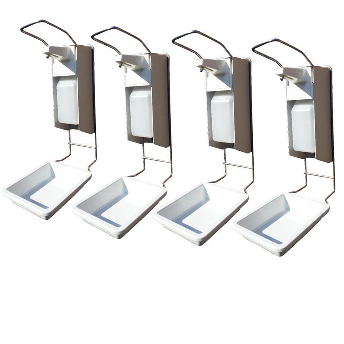 BodyProducts 4 Seifenspender Alu 500 ml Euronorm - kurzer Hebel - Leerflasche - Abtropfschale Image