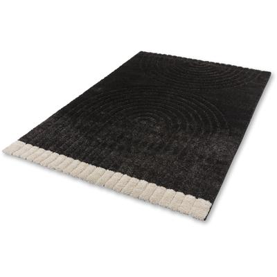 Hochflor-Teppich "Winsome 6318-244", schwarz, B:140cm H:25mm L:200cm, Kunstfaser, SCHÖNER WOHNEN-KOLLEKTION, Teppiche, Langflor, Hoch Tief Struktur, Wohnzimmer, Schöner Wohnen Kollektion Image