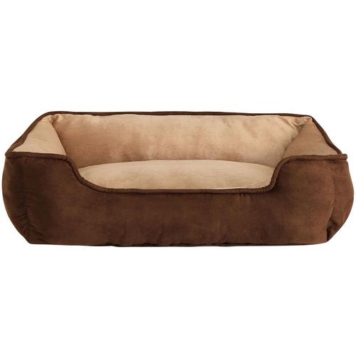 2-in-1 Hundebett Hundekissen Hundekörbchen Hundesofa Größe l 110x80 cm Farbe braun/beige - Lionto