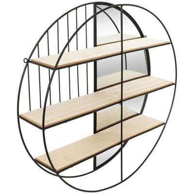 Atmosphera Créateur D'intérieur - Wandregal mit Spiegel Zina Metall schwarz D56cm Image