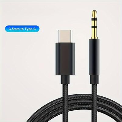 TEMU 3.3ft/1m Usb Type C To 3.5mm Male Aux Cable - Enjoy Car, Headphones, Iphones, Ipads, And More Image
