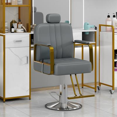 360掳 Rotation Reclining Barber Chair Salon Chair with Heavy Duty Hydraulic Pump