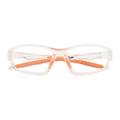 Unisex s rectangle Clear Orange Plastic Prescription eyeglasses - Eyebuydirect s Matter