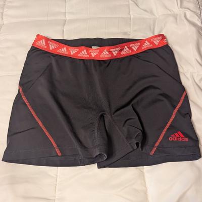 Adidas Shorts | Adidas Women's Black Volleyball Shorts With Fushia Logo Waistband Sz Xl | Color: Black | Size: Xl