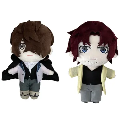 New 20cm Bungou Stray Dogs Plush Doll Edgar Allan Poe Oda Sakunosuke Cosplay Stuffed Plushie Toys Fans Christmas Birthday Gift